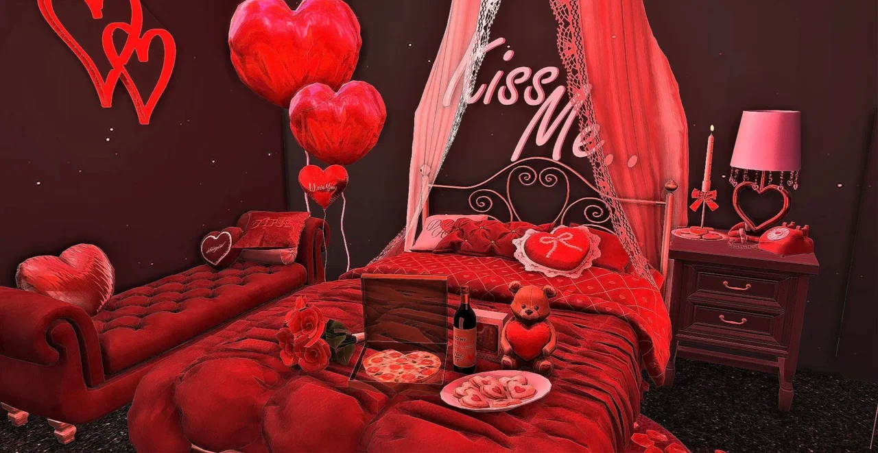 Valentines Suprise - Romantic Red Bedroom