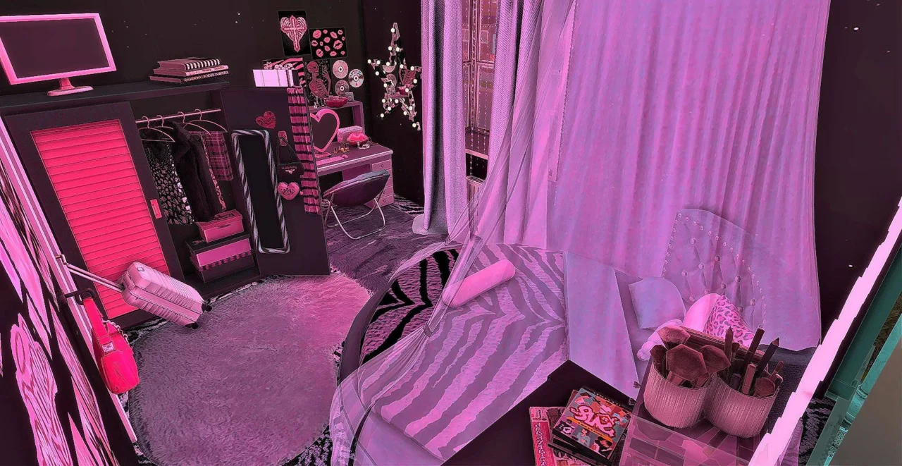 Barb-Core Boudoir - Hot Glam Y2k Inspired Bedroom