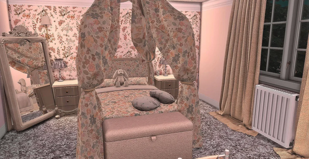 Plush Petal Haven - Cute Floral Cozy Bedroom