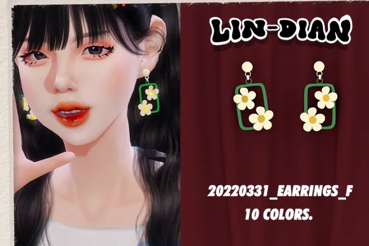 LIN-DIAN Daisy earrings