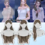 LIN-DIAN Three different styles of women’s long hair set
