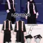 LIN-DIAN Women's Chinese academic uniform suits
