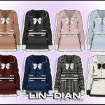 LIN-DIAN Two piece set with ruffled edges suits