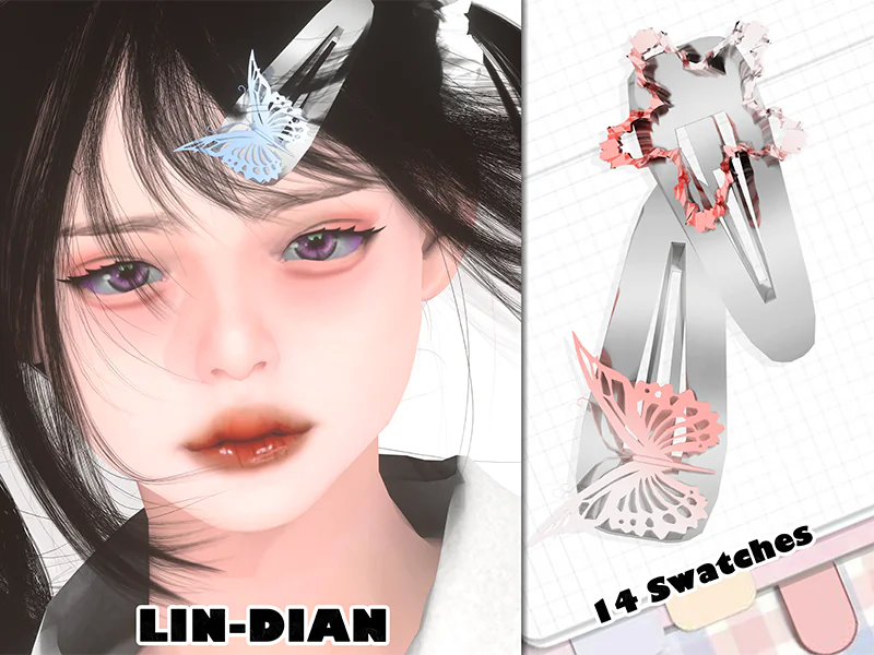 LIN-DIAN_Metal butterfly hair clip（Hat）