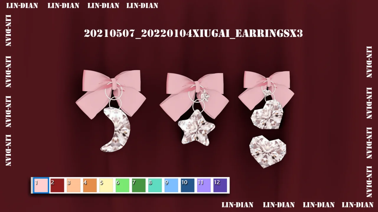 LIN-DIAN Bow Earrings Set