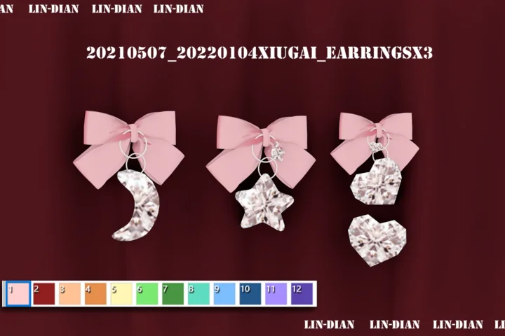 LIN-DIAN Bow Earrings Set
