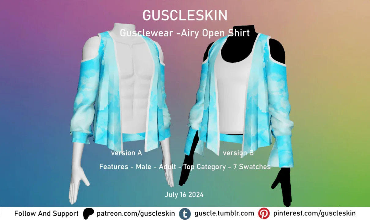 Gusclewear -Airy Open Shirt