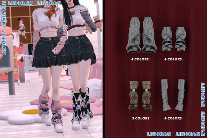 LIN-DIAN Leg Warmers+Gloves Set