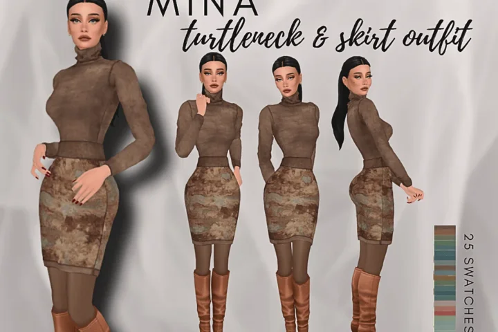 TURTLENECK & SKIRT OUTFIT