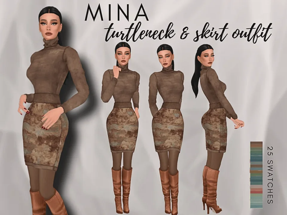 TURTLENECK & SKIRT OUTFIT
