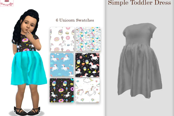 Simple Toddler Dress [Unicorn Swatches]
