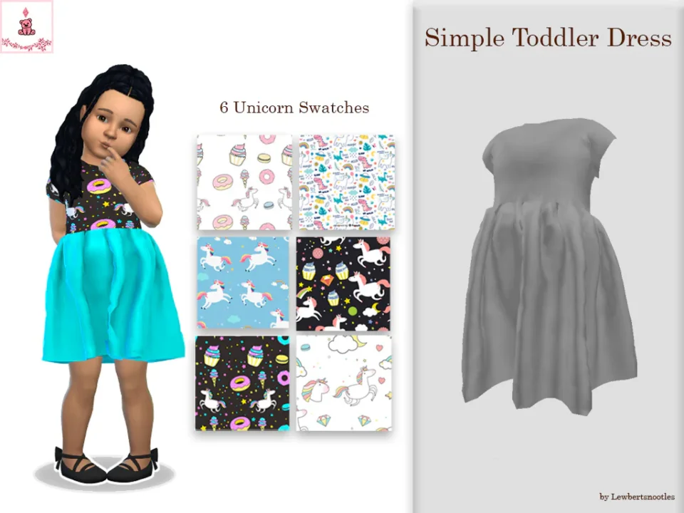 Simple Toddler Dress [Unicorn Swatches]