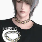 LIN-DIAN Men's Metal Ring Necklace