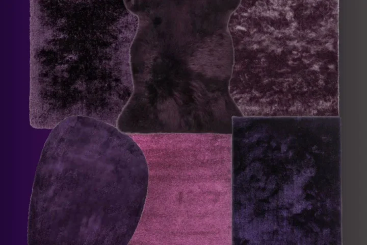 Deep Purple - Fluffy Rug Set
