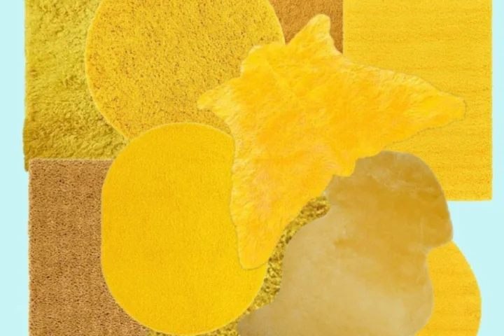 Sunburst Yellow - Fluffy Rug Set