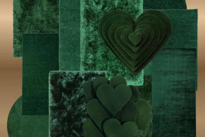 Royal Emerald Green - Fluffy Rug Set