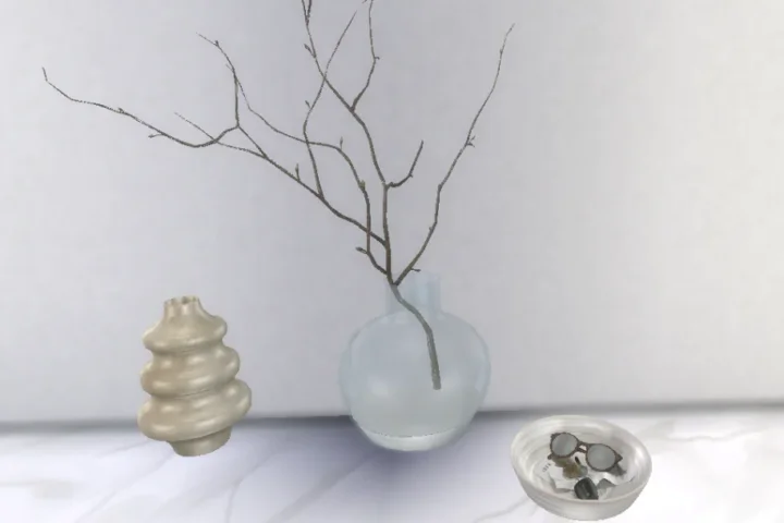 Minimal branch in glass vase