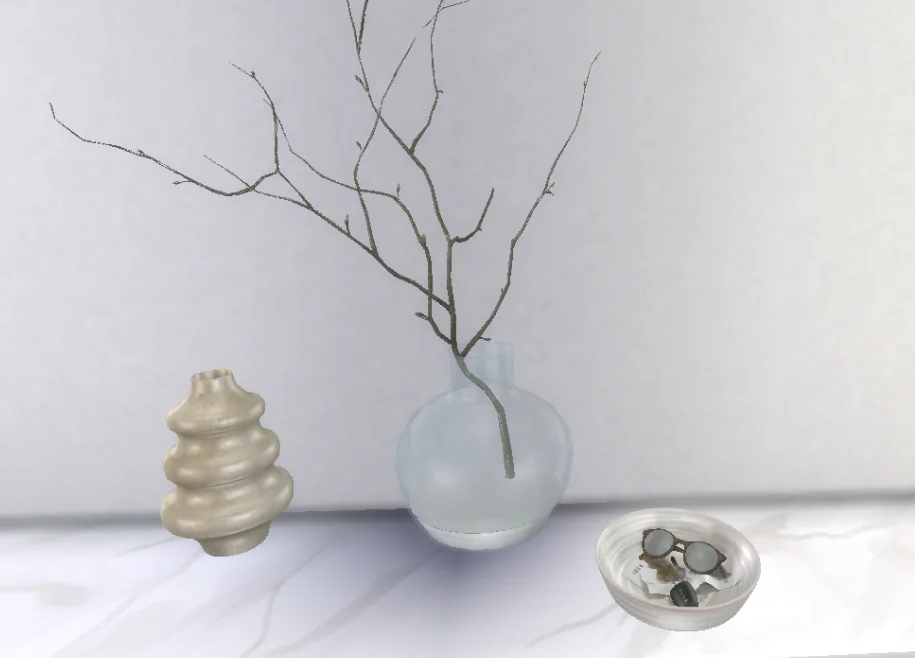 Minimal branch in glass vase