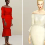 Off-Shoulder Midi Dress