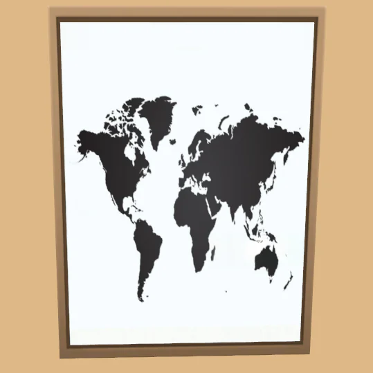 World map wall prints - set