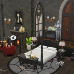 Wednesday Goth Bedroom CC Pack