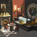 Wednesday Goth Bedroom CC Pack
