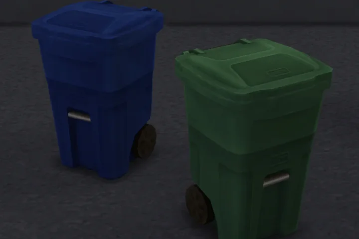Wheeled Trash Bin Recolors
