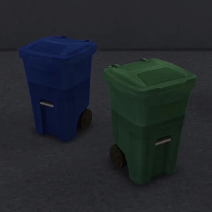 Wheeled Trash Bin Recolors