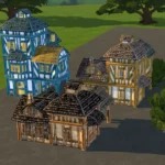 Medieval Old Town Hood Deco Houses - Weaver Set
