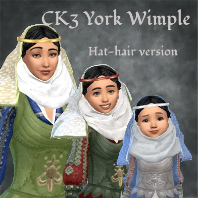 CK3 York Wimple - Hat-Hair version
